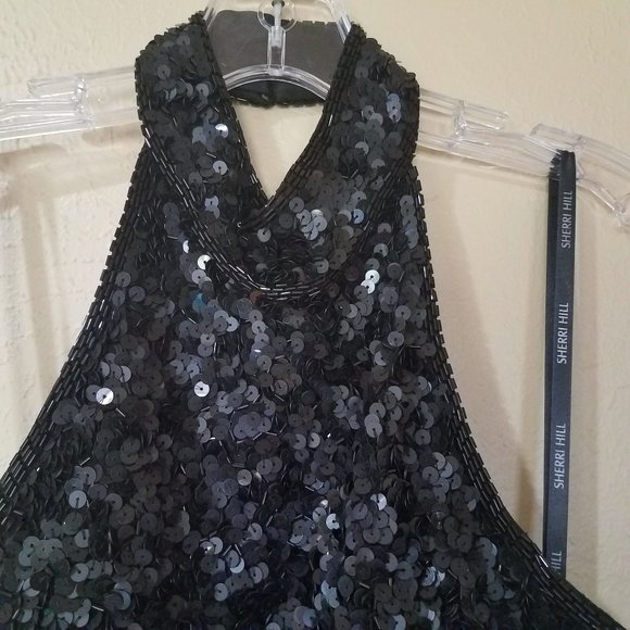 SHERRI HILL BLACK SEQUIN HOMECOMING/PROM DRESS - Picture 9 of 9